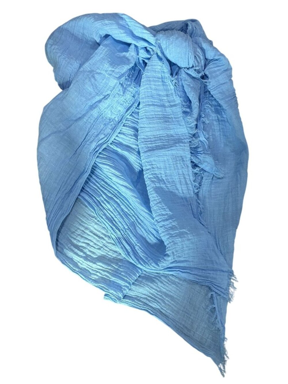 MONDAY Swimwear St. Tropez Sarong in Ibiza Blue Crinkle Linen